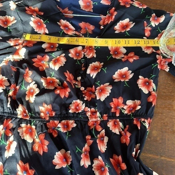 Influences Blue and Red Floral Dress Size 10 - Picture 11 of 14